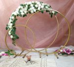 Silver Gold Metal Table Hoop Flower Stand Table 30cm 50cm - Image 2
