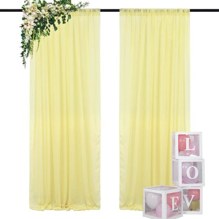 An elegant 4m x 4m ivory chiffon stage backdrop—perfect for enhancing any space with style and sophistication.