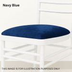 Navy Blue Crushed Velvet Chiavari Chair Removable Pad Cover