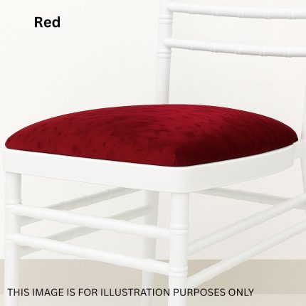 Red Crushed Velvet Chiavari Chair Removable Pad Cover