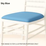 Sky Blue Polyester Chiavari Chair Removable Pad Cover