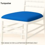 Turquoise Polyester Chiavari Chair Removable Pad Cover