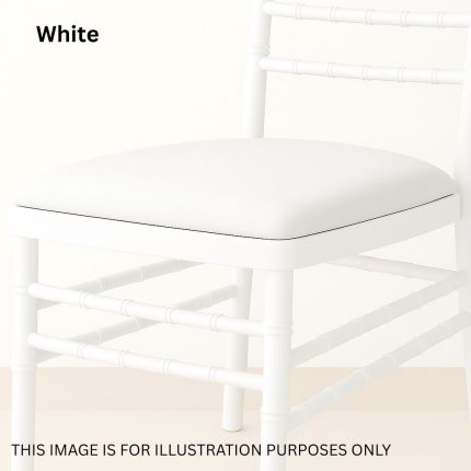 White Polyester Chiavari Chair Removable Pad Cover