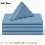 Baby Blue Polyester Printed colour Napkins (10pcs)
