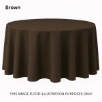 120" Round Brown Polyester Tablecloth