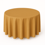 120" Round Camel Polyester Tablecloth