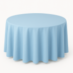70'' Round Cornflower Polyester Tablecloth
