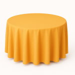 108" Round Gold Polyester Tablecloth