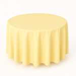 132" Round Lemon Polyester Tablecloth