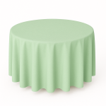 108" Round Mint Green Polyester Tablecloth