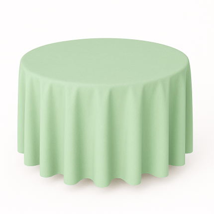 132" Round Mint Green Polyester Tablecloth