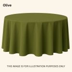 120" Round Olive Polyester Tablecloth