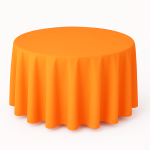 70'' Round Orange Polyester Tablecloth