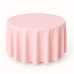 108" Round Baby Pink Polyester Tablecloth