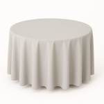 108" Round Silver Polyester Tablecloth