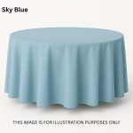 48" Round Sky Blue Polyester Tablecloth