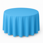 132" Round Turquoise Polyester Tablecloth