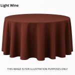 120" Round Light Wine Polyester Tablecloth