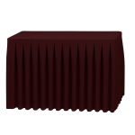 21FT (252") Dark Wine Polyester Table Skirt