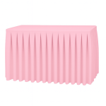 21FT (252") Baby Pink Polyester Table Skirt